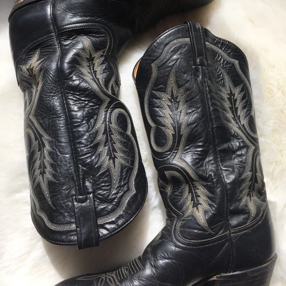 Tony Lama | Shoes | Tony Lama Mens Black Leather Boots Size  display picture 1